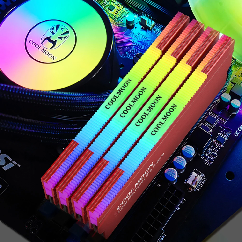 COOLMOON D134S теплоотвод ОЗУ Высокая совместимость 5 в 3PIN ARGB расширитель памяти