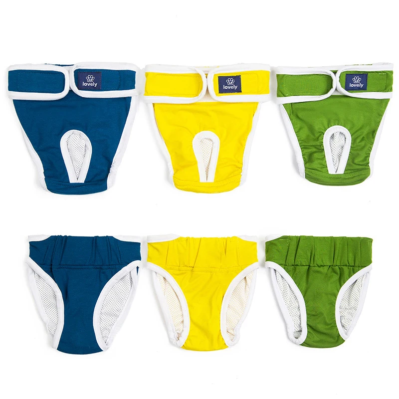 Dog Physiological Pants Solid Color Washable Diaper Washable Sanitary Panties Shorts Female Dog Briefs Pet Menstrual Pants