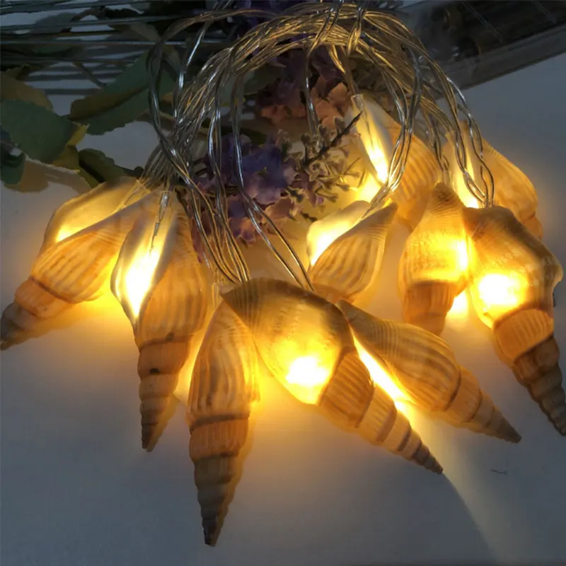 Conch LED Garland String Lights Warm White Fairy Garland Christmas Lights String Battery Power LED String Lighting for Home - Испускаемый цвет: samll  conch