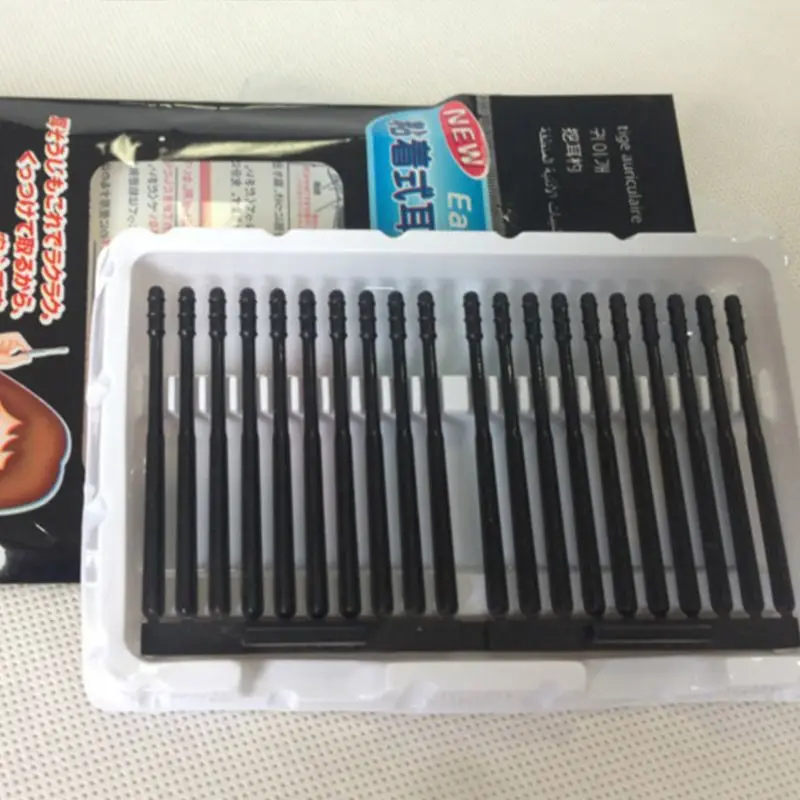 

20Pcs/Pack Disposable Sticky Ear Swabs Pick Spiral Tips Wax Removal Remover Tool Kit Nasal Cleaner Stick Portabl