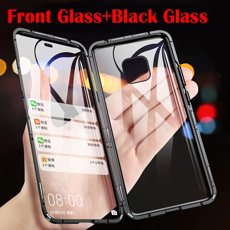 

Double Side 360 Degree Magnetic Adsorption Glass Case For Huawei Mate 20 Pro Lite 10 P Smart Z 2019 Phone Case Cover