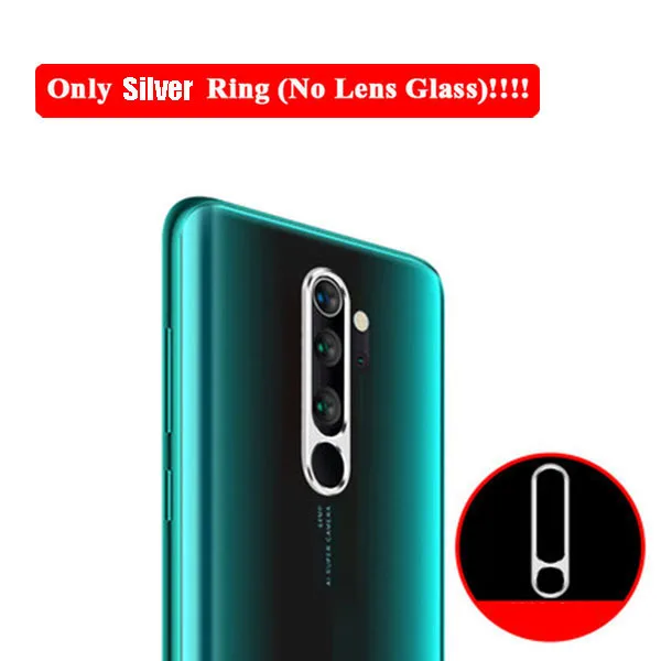 Silver Ring Закаленное стекло+ металлическое защитное кольцо для Xiaomi Redmi Note 8 Pro Защитная пленка для объектива камеры для Note8 защита экрана - Цвет: Silver Ring