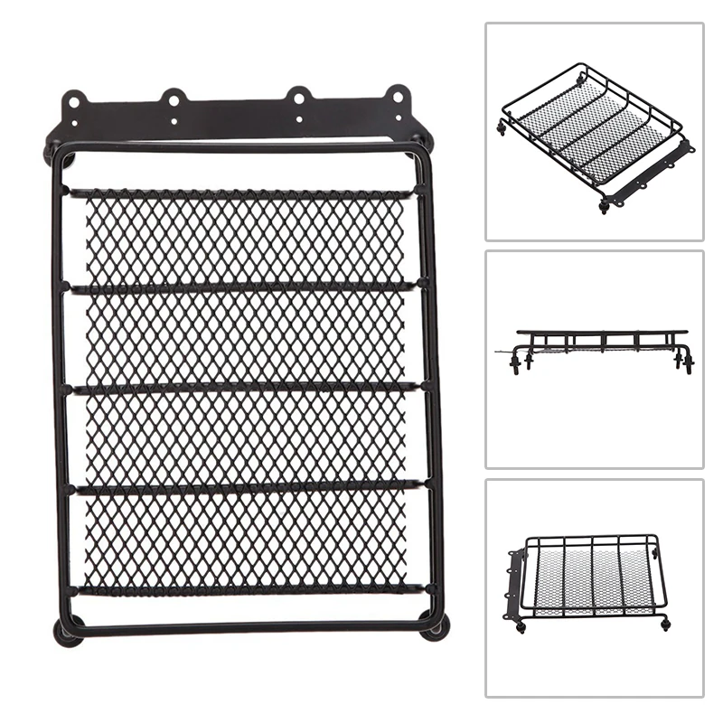 1* Багажник на крыше автомобиля подходит для 1:10 HSP Для радиоуправляемых моделей автомобилей черный Металл Универсальный верхний багажник 15*10,5*3,5 см внешние части автомобиля