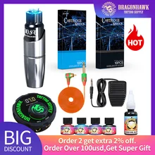 Dragonhawk Топ новичок тату машина комплект мотор поворотная ручка Мощность иглы