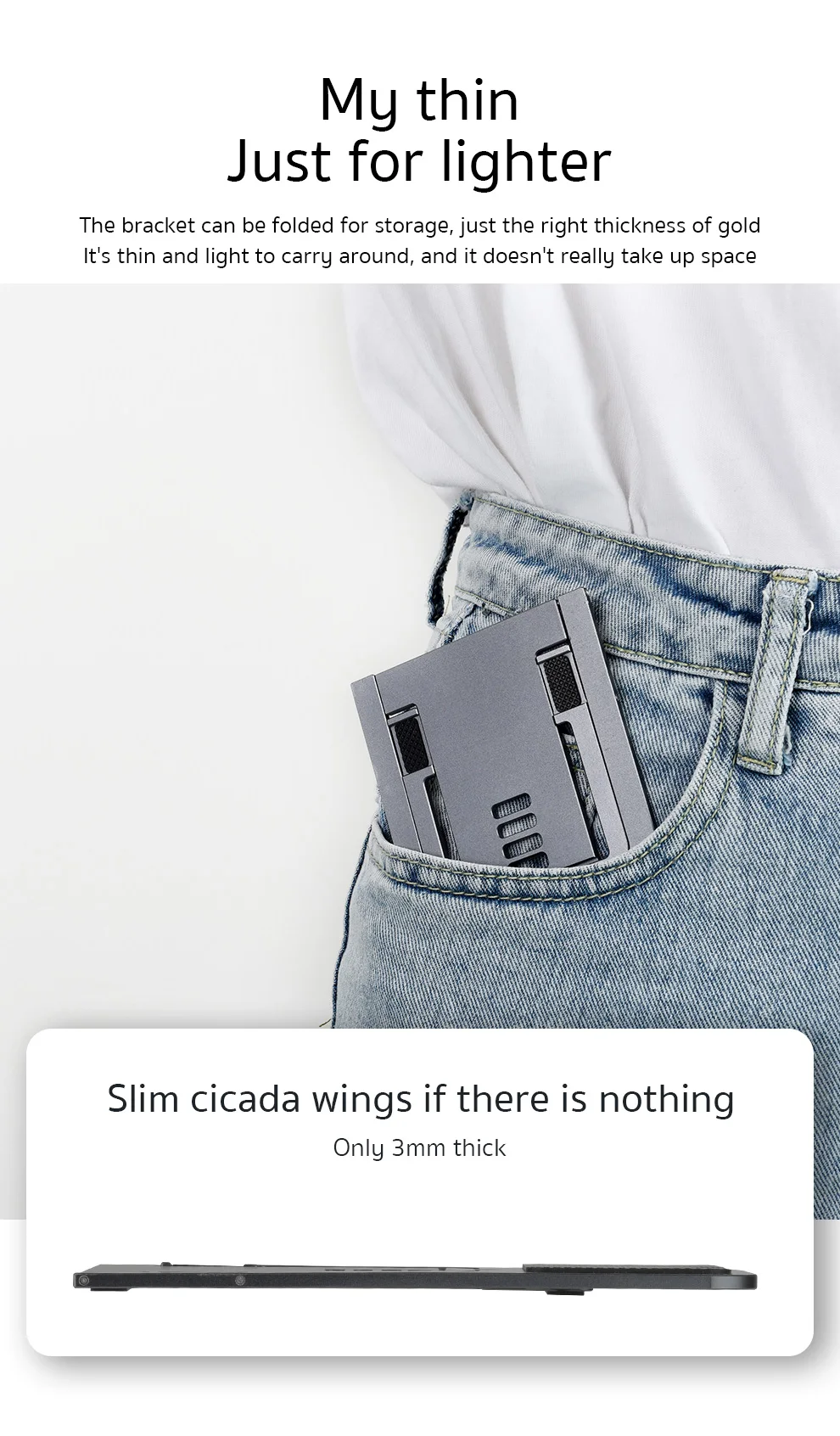 COTEetCI Light Weight Folding Stand Phone Holder for Smartphone description image 2