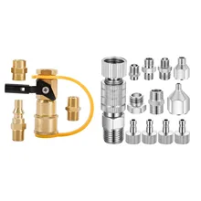 4pcs rv propano conexão rápida adaptador & 13x airbrush adaptador conjunto inclui aerógrafo liberação rápida desconexão acoplador