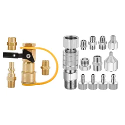 4Pcs RV Propane Quick Connecting Adapter & 13X Airbrush Adapter Set Includes Airbrush Quick Release Disconnect Coupler