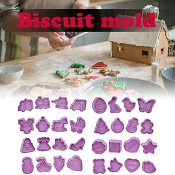 

32PCS Cookie Mold Set 3D Handicraft Mold DIY Baking Tools for Cake Fondant Chocolate Making