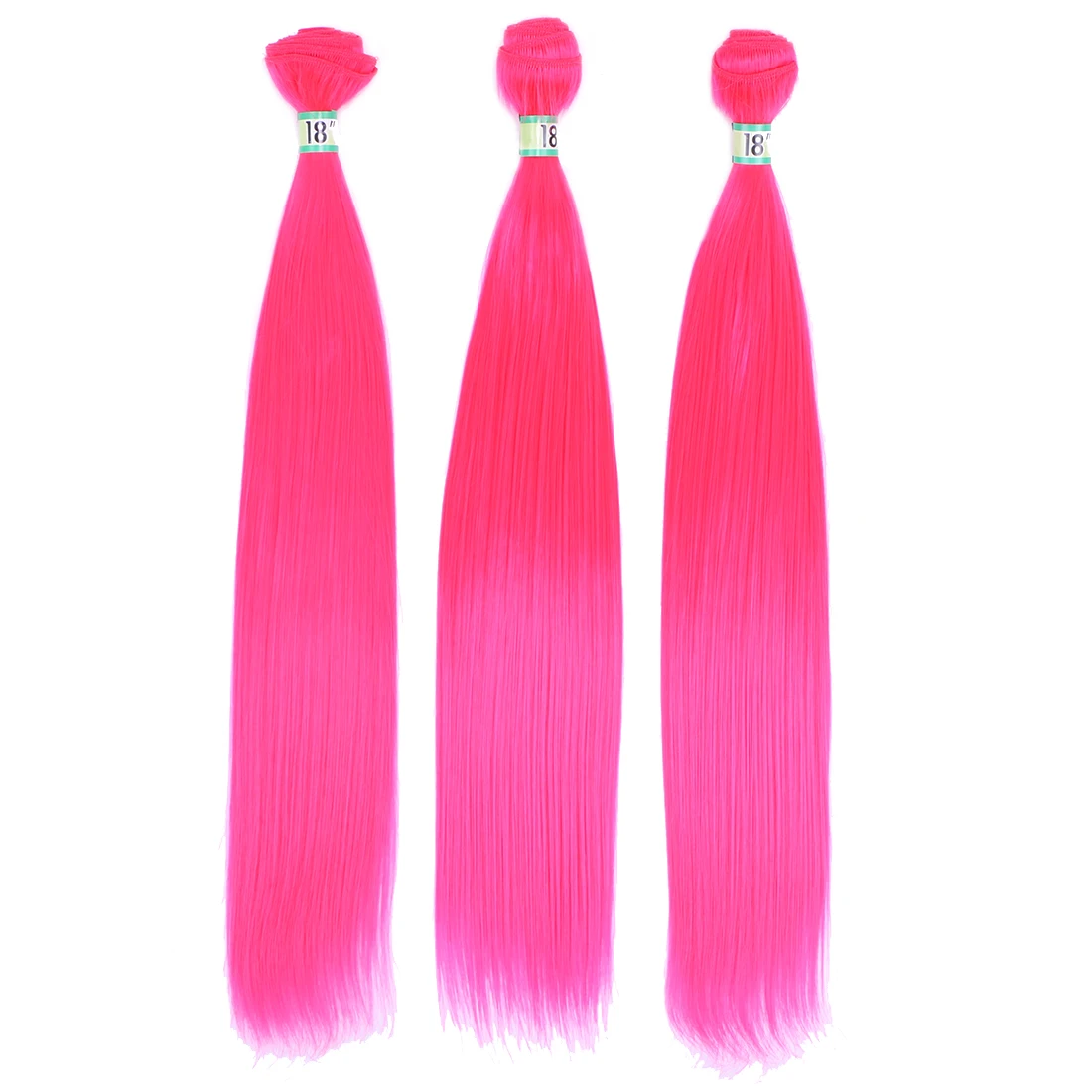 Afro Pink Straight Hair Bundles 14-22 Inches 100g/Piece Synthetic Hair Weave Ponytail Extensions for Black Women hair extensions