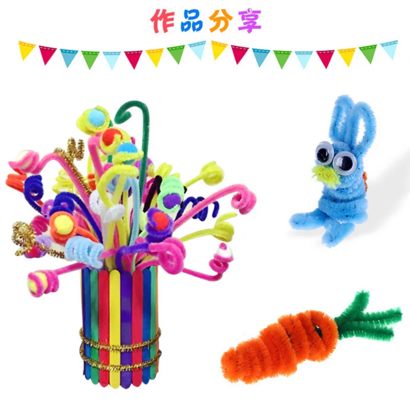 Colorful Chenille Stems for Kids' DIY Crafts and Educational Art Projects (50-Pack)