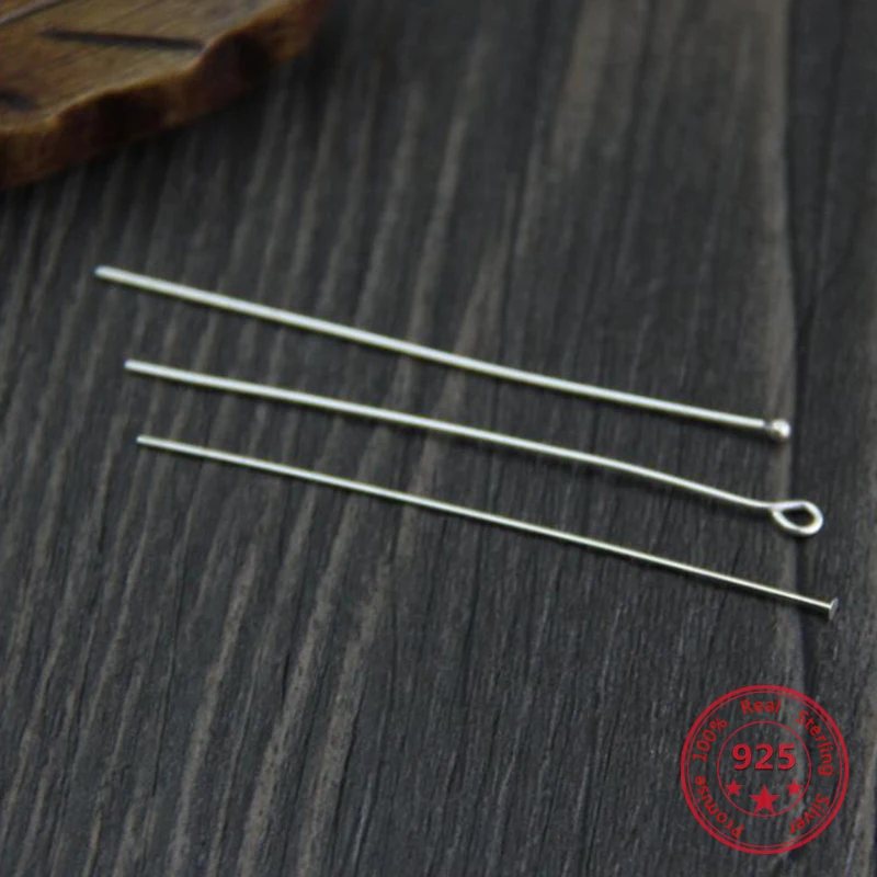 

10pcs 925 Sterling Silver 9 Word Round Head T Word Flat Needle DIY Making For Bracelet Pendant Earrings Beaded Accessories