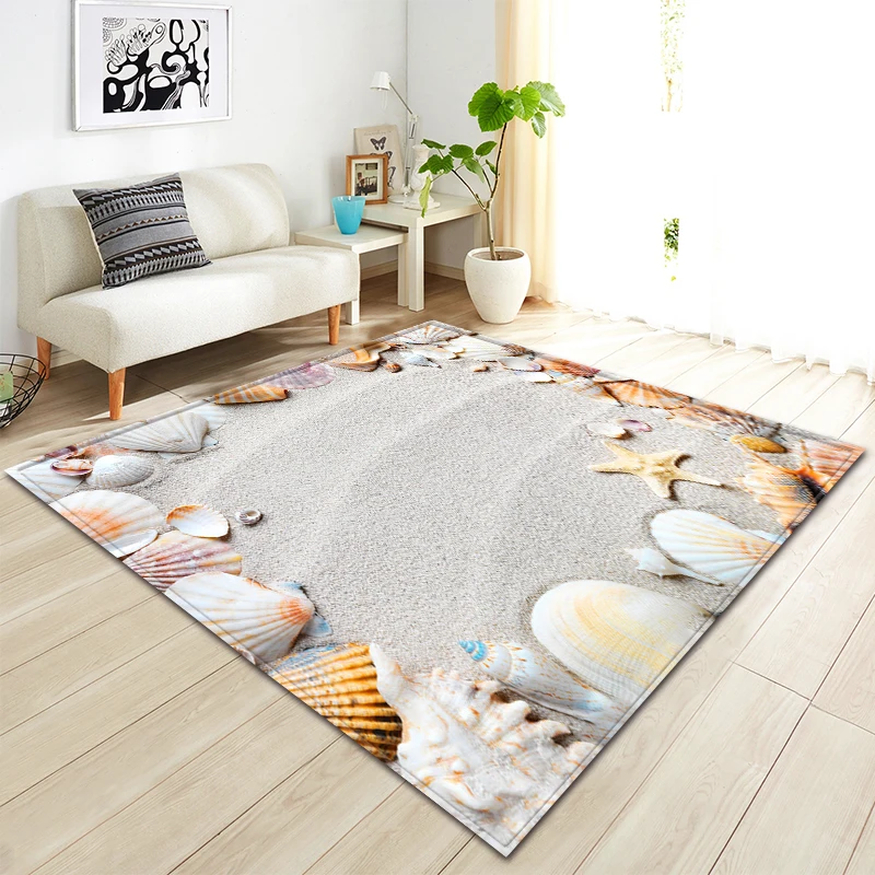 Скандинавский 3D пляжный ковер для детей, Детский игровой коврик для ползания, коврики для спальни, домашний декоративный мягкий фланелевый диван, ковры для гостиной