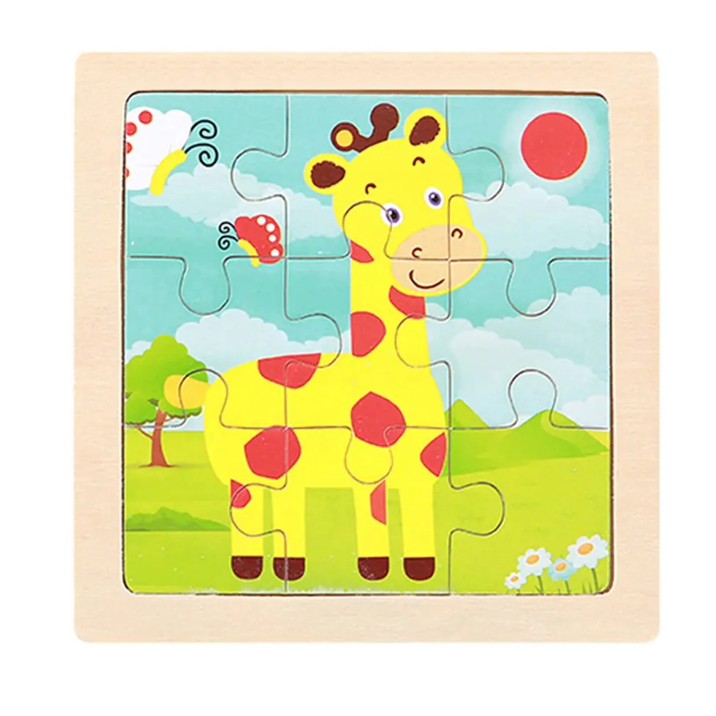 

Mini Size Kids Toy Wooden Puzzle Wooden 3D Puzzle For Children Baby Cartoon Animal / Traffic Puzzles Educational Toys
