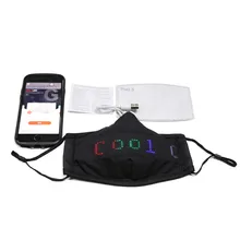 Mascarilla de Halloween lavable con luces LED, máscara facial de fibra, reutilizable, luminosa, se puede añadir junta, envío directo