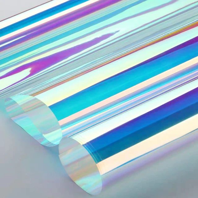 HOHOFILM 3Colors 137cmx50cm Rainbow Window Film Iridescent Home Glass  Sticker self adhesive Sticker Decorative Office Tint