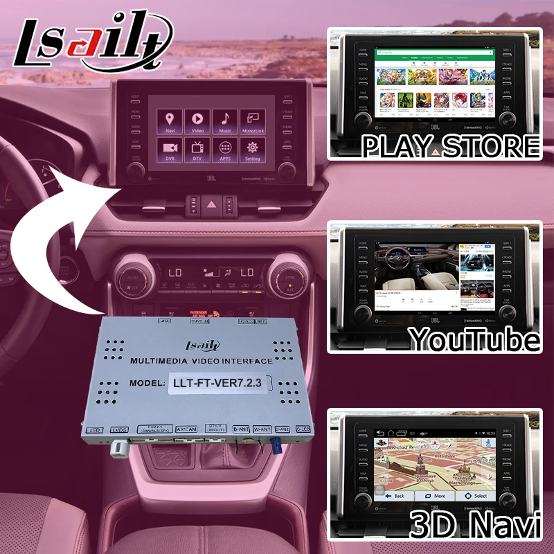 Lsailt Android gps навигация для Toyota RAV4 Fujitsu DENSO модель видео интерфейс коробка с carplay опцией