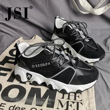 JSI Fashion Women' s Flats Mixed Colors Patchwork Design Cross-Tied Lace-Up Comfortable Anti-Slippery Shoes Stylish Sneaker JY79