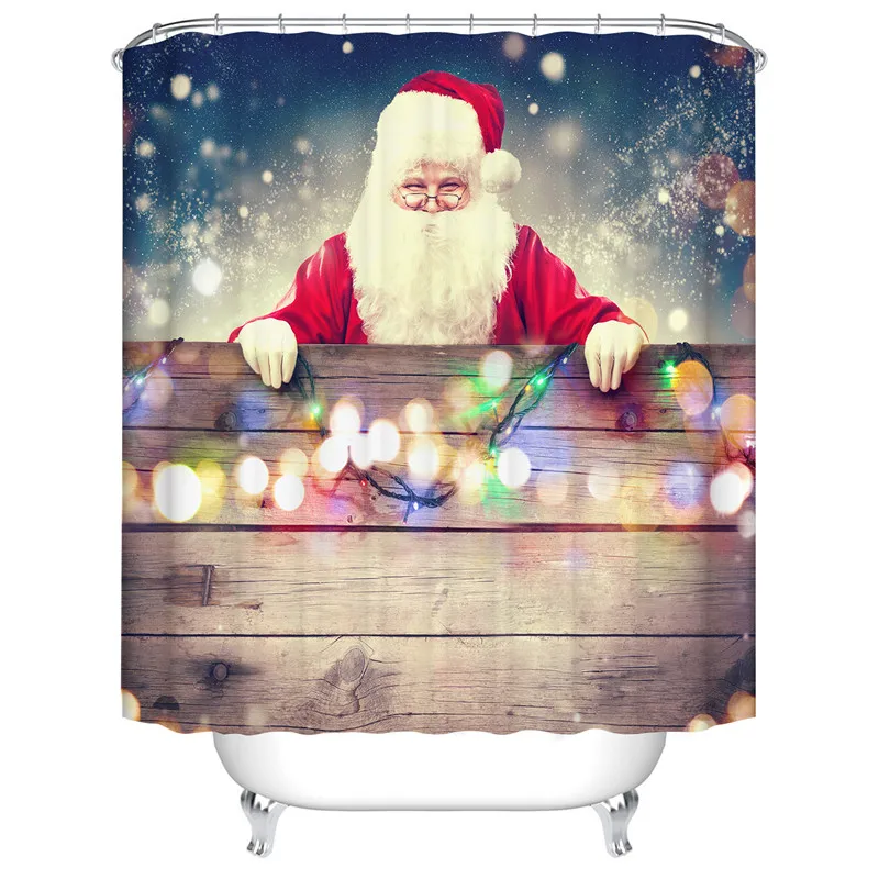 Рождественская занавеска для душа, 3D принт, водонепроницаемая занавеска, полиэфирная ткань, печать, занавеска для ванной, s для ванной, душ, Прямая поставка - Цвет: D0905