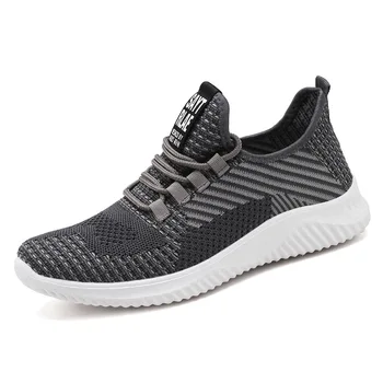 

Men's Shoes Spring Flying Weaving Sneakers Comfortable Soft Bottom Casual Lace-up Men's Shoes Student Sports Running Shoes