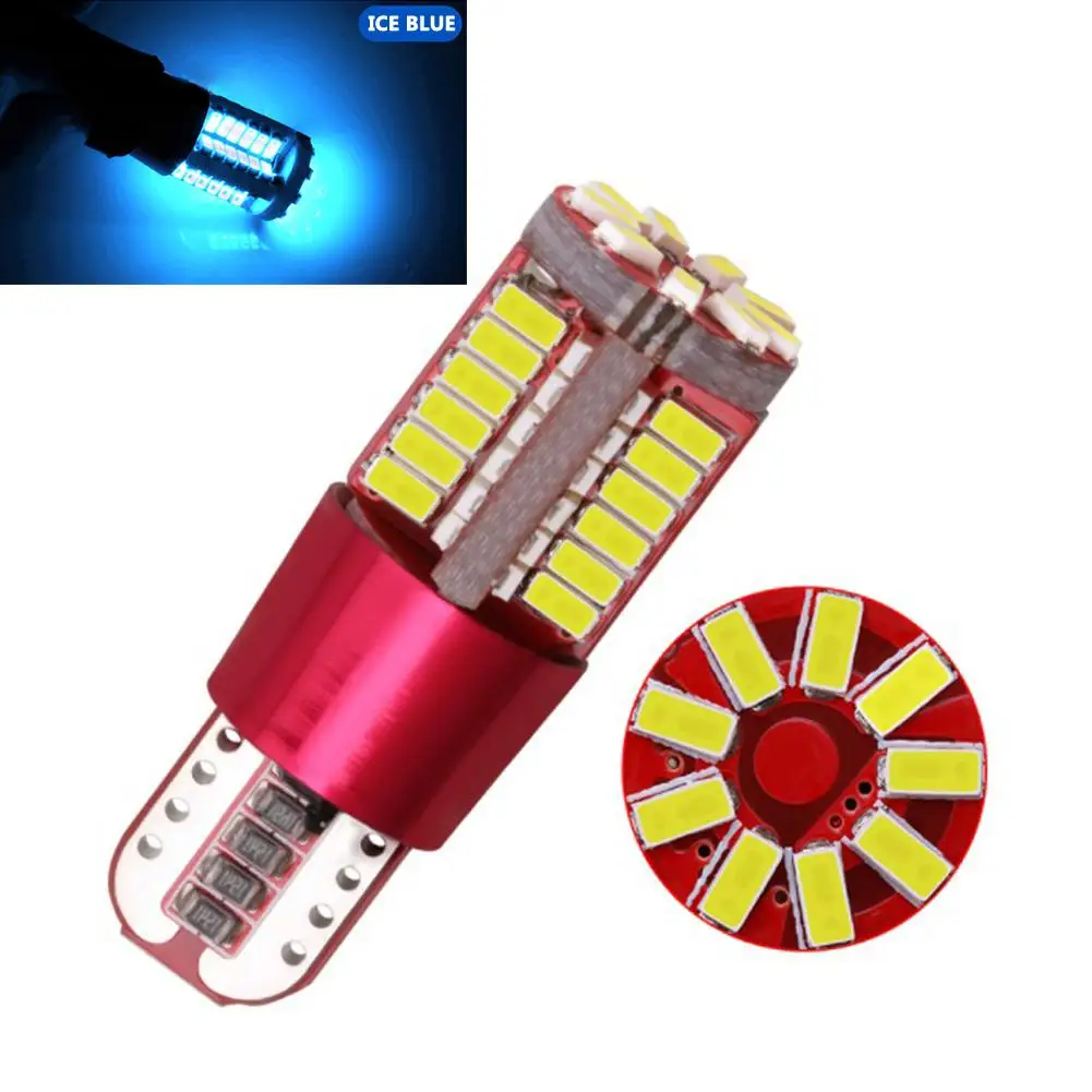 T10 168 192 W5W 57 SMD 3014 Светодиодный без ошибок габаритный автомобильный фонарь парковочная лампа 57smd мотор клиновидная лампа белый красный синий зеленый желтый - Испускаемый цвет: Ice blue light