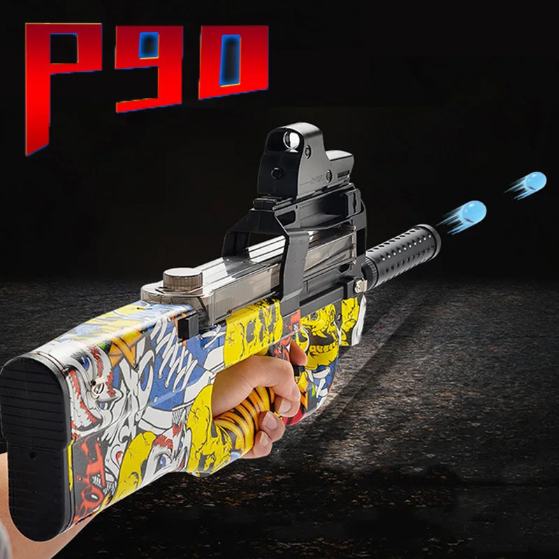 Kopen P90 Elektrische Water Kogel Pistool Speelgoed Sniper Rifle Graffiti Cs Games Paintball Uitbarstingen Gun Jongens Speelgoed Outdoor Pistool Nieuwe Jaar geschenken