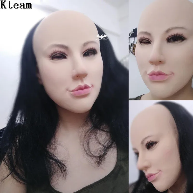 Новые забавные Реалистичная Женский Маска для Хэллоуина человека Женская маскарадная латексная вечерние маска сексуальная девушка женскую одежду костюм; Маска для косплея