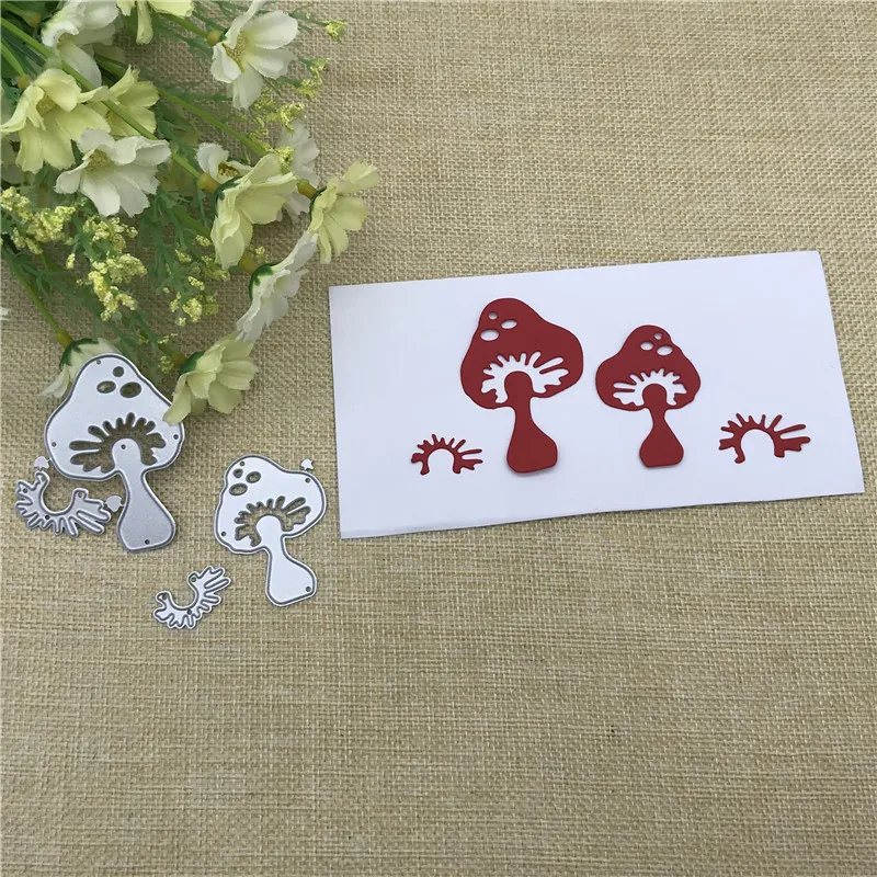 4Pcs Mushroom Metal Cutting Dies For DIY Scrapbooking Album Paper Cards Decorative Crafts 