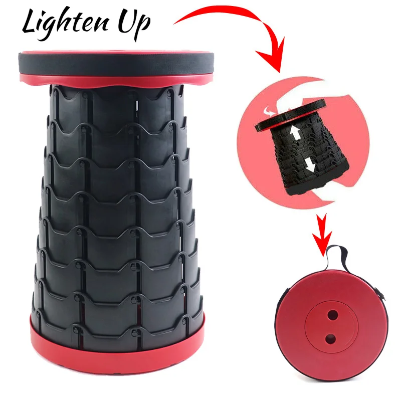 Lighten Up Camping Retractable Stool Beach Chairs Portable Lounge Folding Chair Foldable Fishing | Мебель