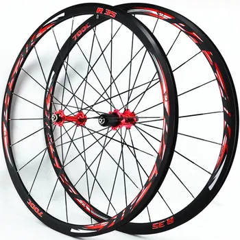 

Bicycle Wheel Set Road Bike Flat Spokes Bearing PASAK 700C 11 Speed MEROCA 20 - 24H Alloy V Brake C R35 as Picture