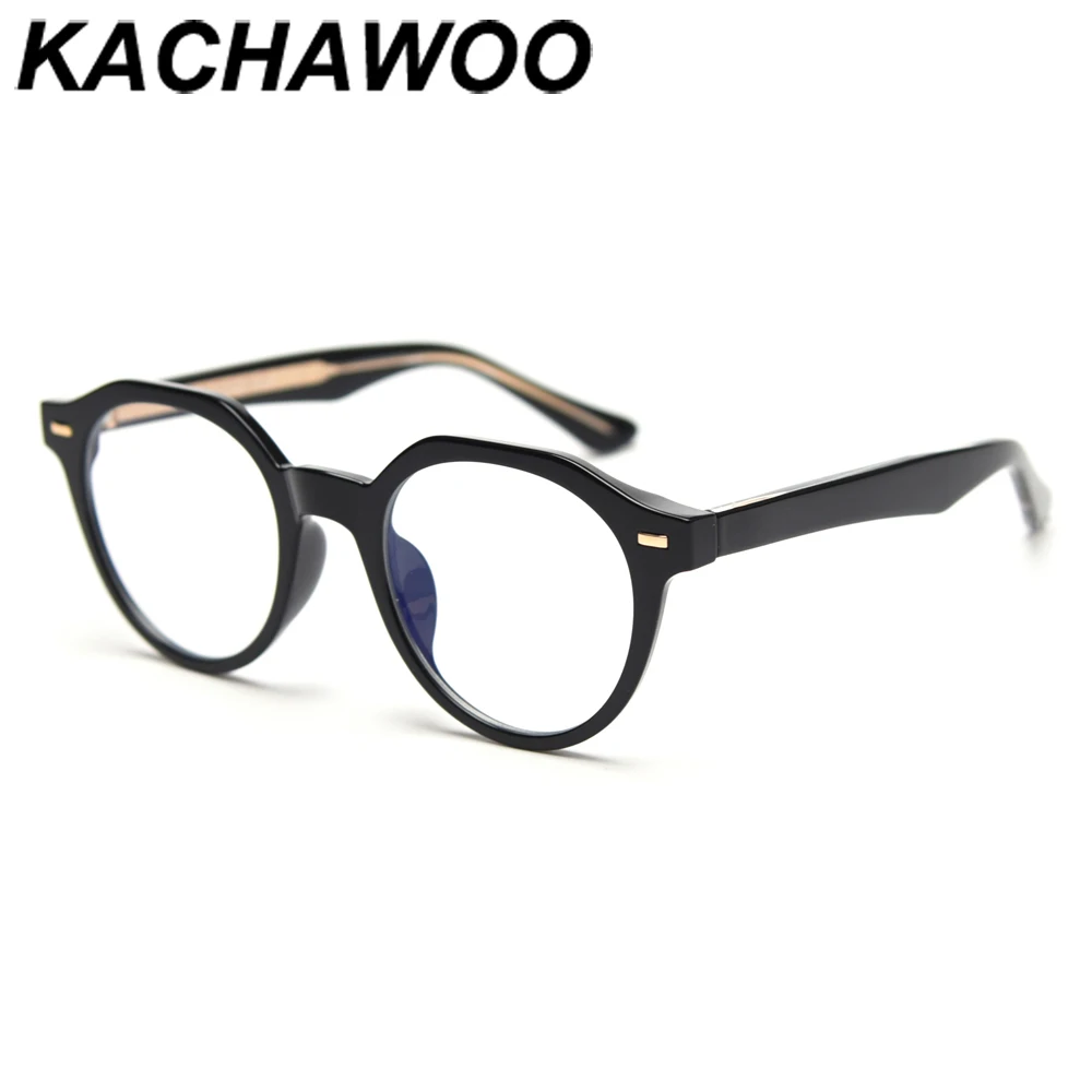 Мужские и женские ретро очки Kachawoo TR90 прозрачные черные для близорукости