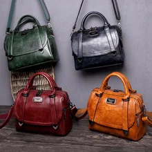 Kajie, винтажная Вощеная масляная натуральная кожа, женские роскошные сумки на плечо с верхней ручкой, дизайнерские женские сумки, женская сумка-тоут