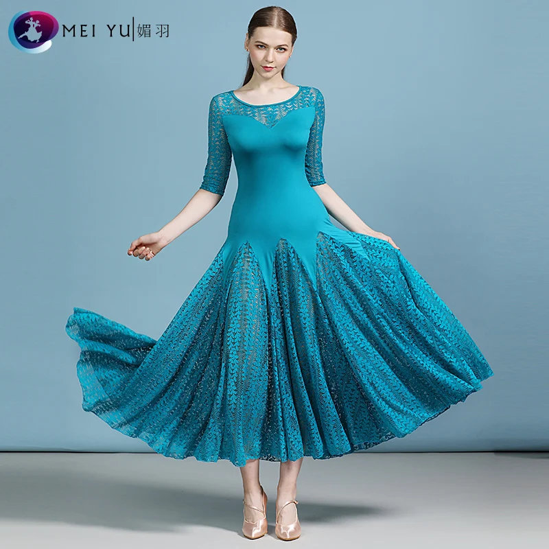 

New ballroom dance dress dance ballroom waltz dresses practise dancing full-skirted dress MY809