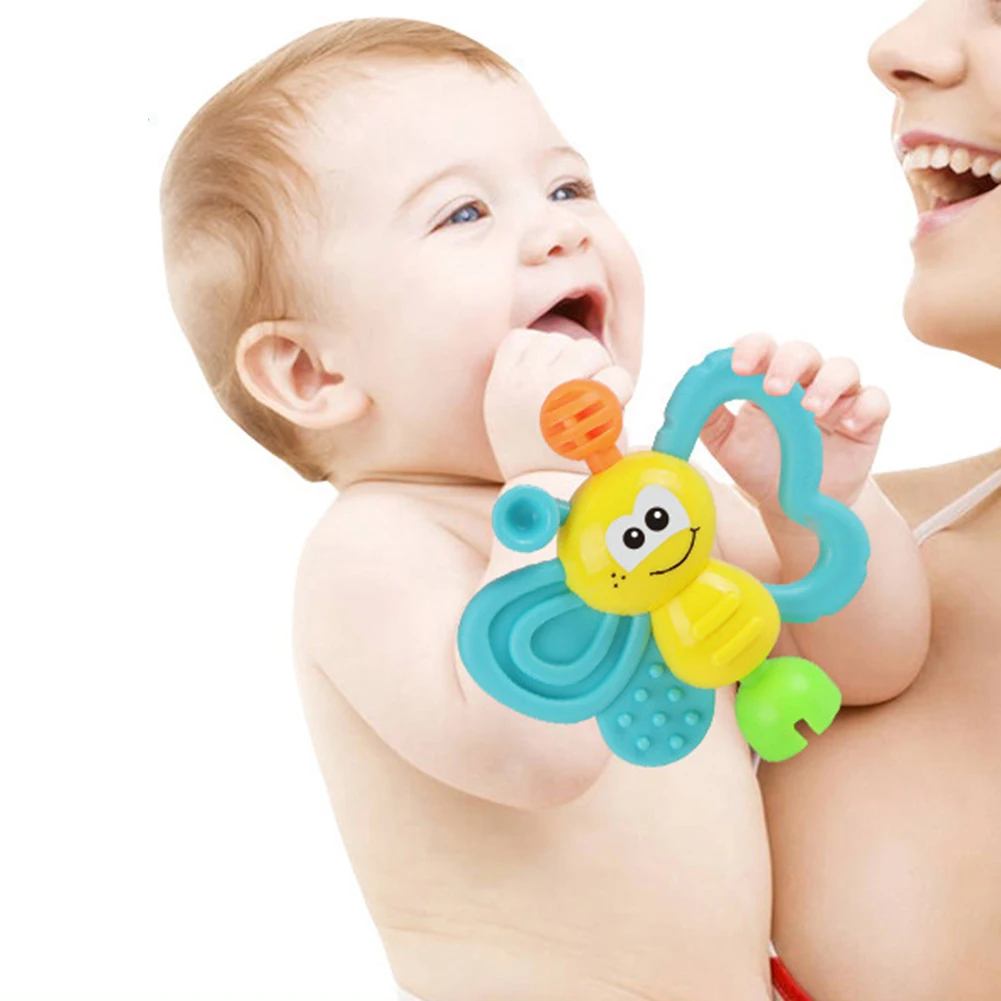 7Pcs Cartoon Animal Newborn Baby Shake Hand Bell Musical Rattle Teething Toy 0-12 Months Newborn Infant Baby Boy Toys NEW