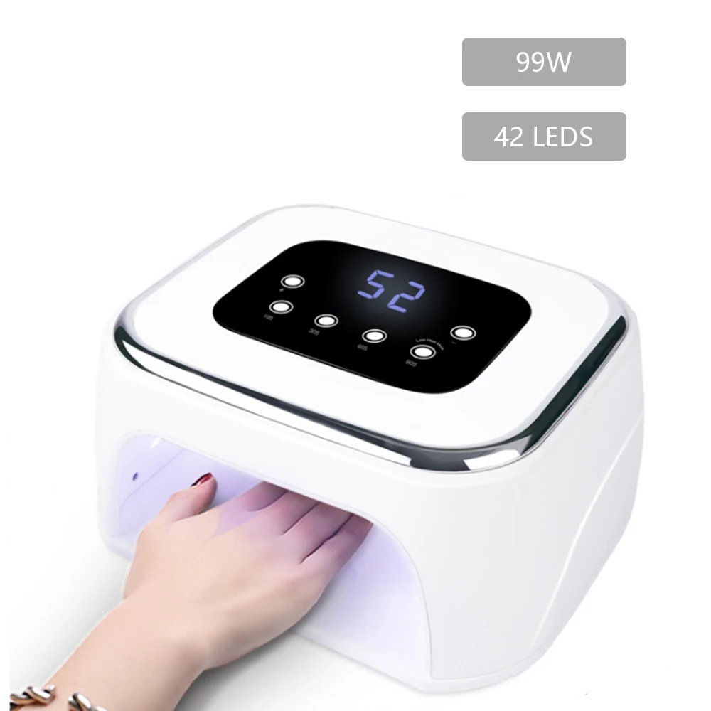 

99W Nail Dryer UV LED Lamp 42Leds Intelligent Manicure Nail with Smart Timer Machine Curing Nail Gel Quick-dry Lamp Nail Art
