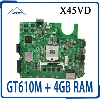 

X45VD Laptop Motherboard For ASUS X45V X45VD Laptop motherboard 100% Tested W/ GT610M GPU + 4GB RAM HM76 SLJ8E
