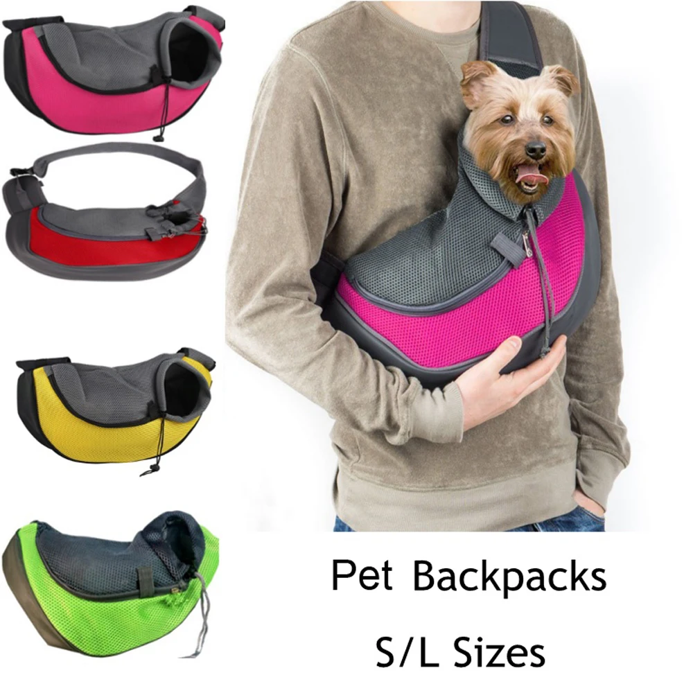 Сетчатая переноска для щенков, сумка для собак, дышащая сумка для питомцев, слинг, рюкзаки для кошек, переноска, сумка для путешествий на открытом воздухе, Сумка с регулируемым ремешком