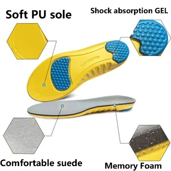 

1 pair sport insoles memory foam mezzanine sweat absorbing insoles sport running shoe inserts breathable insoles size35-48