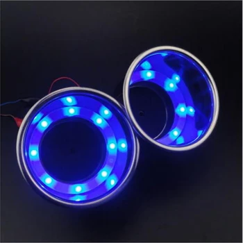 

MagiDeal 2Pcs Steel Boat Car Recessed Cup Drink Holder With Drain Blue LED