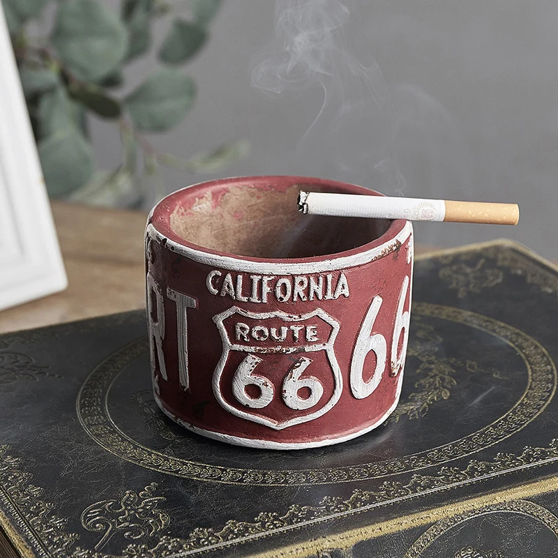 Retro style home restaurant decoration cement ashtray personality European creative bar living room hotel small decoration