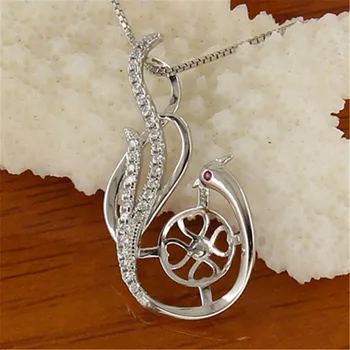 

Pendant Fitting Pearl Accessories 925 Silver Ring Jewelry DIY No Pearl no chain Free Shipping