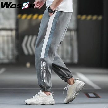 

Wbson Men's Casual Pants Side Stripe Trousers Male printing Harem Pants Men Sport Pants Men Joggers Pants Sweatpants ZX0502