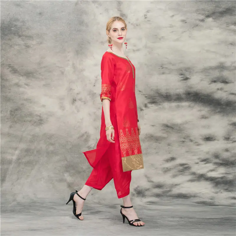 Kurta для женщин длинное платье Kurti традиционное индийское пакистанское панджаби