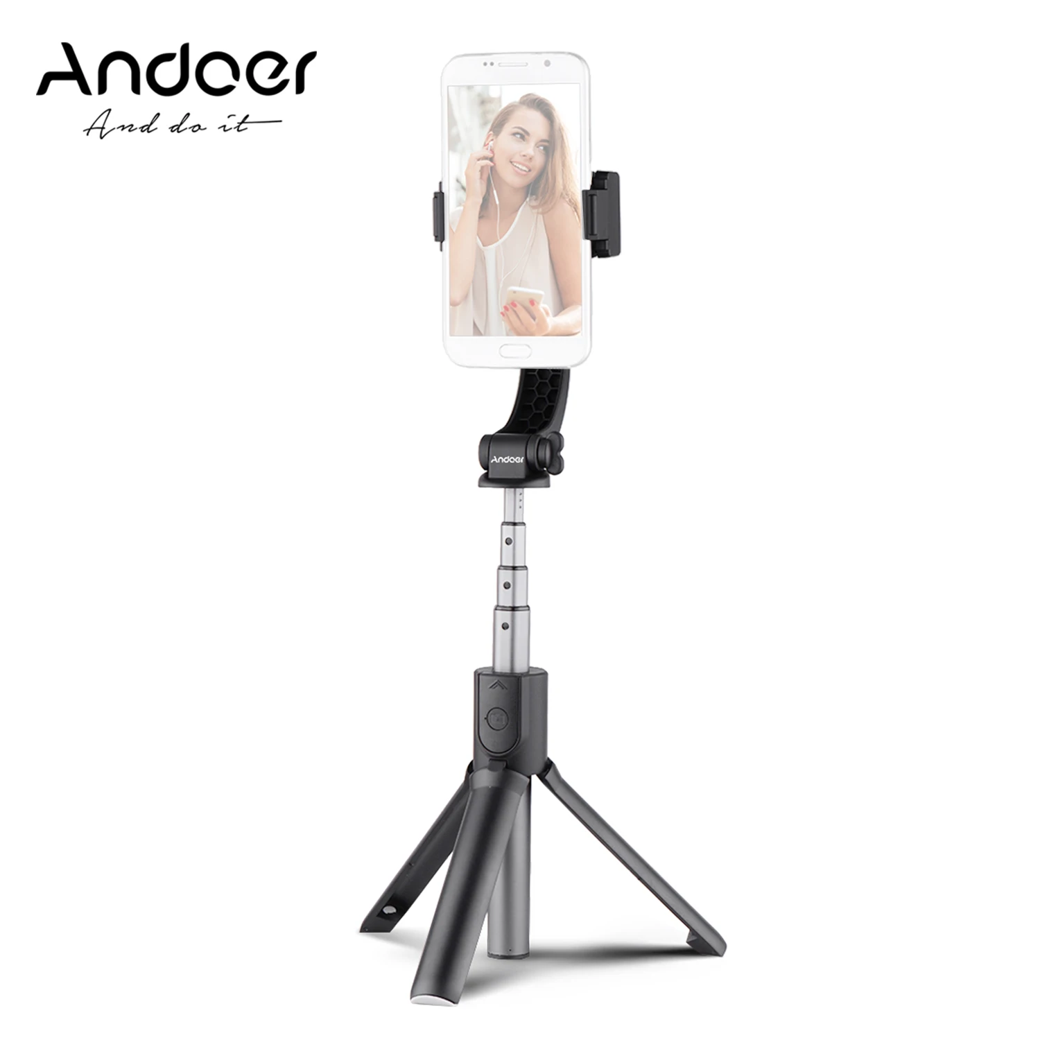 3-в-1 выдвижной стабилизатор Andoer для смартфона + селфи-палка штатив с