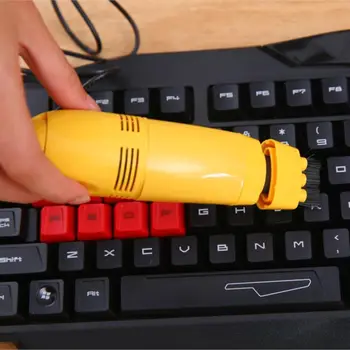 

New Portable 1PC Mini Vacuum USB Keyboard Cleaner PC Laptop Brush Dust Cleaning Tool Multiple Brushhead 4 Color