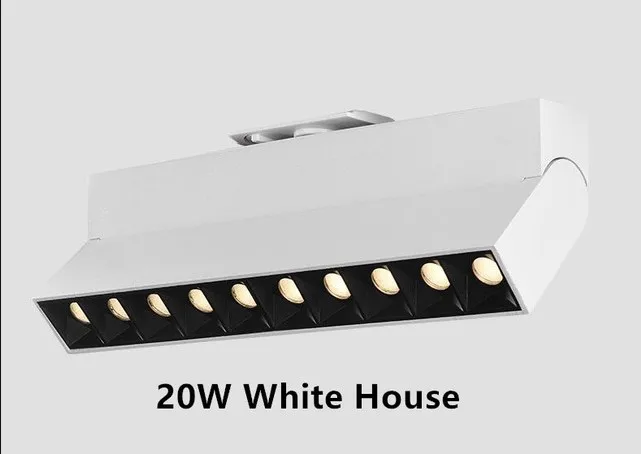Домашние светильник ing AC85-265V 6 Вт 12 Вт 20 Вт светодиодный трек светильник Точечный светильник с регулируемой яркостью, 110V 220V Rail лампы для Костюмы для обувного магазина магазины - Испускаемый цвет: 20W White House
