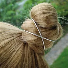 Personalized!New Brief Gold Tone Cross Bun Holder Metal BOHO Bun Cuff Vintage Bun Cage Hair Accessories Femme Gift For Her