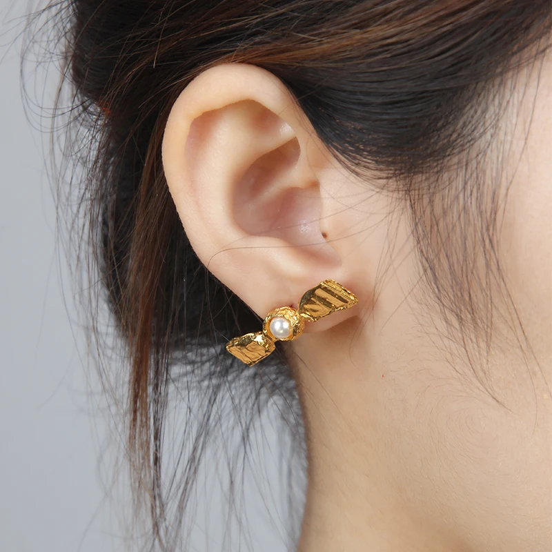 

Stud Earrings for Women Girls 18K Gold Plated 925 Sterling Silver Charm Personality Geometric Studs Earring Student Teen Jewelry