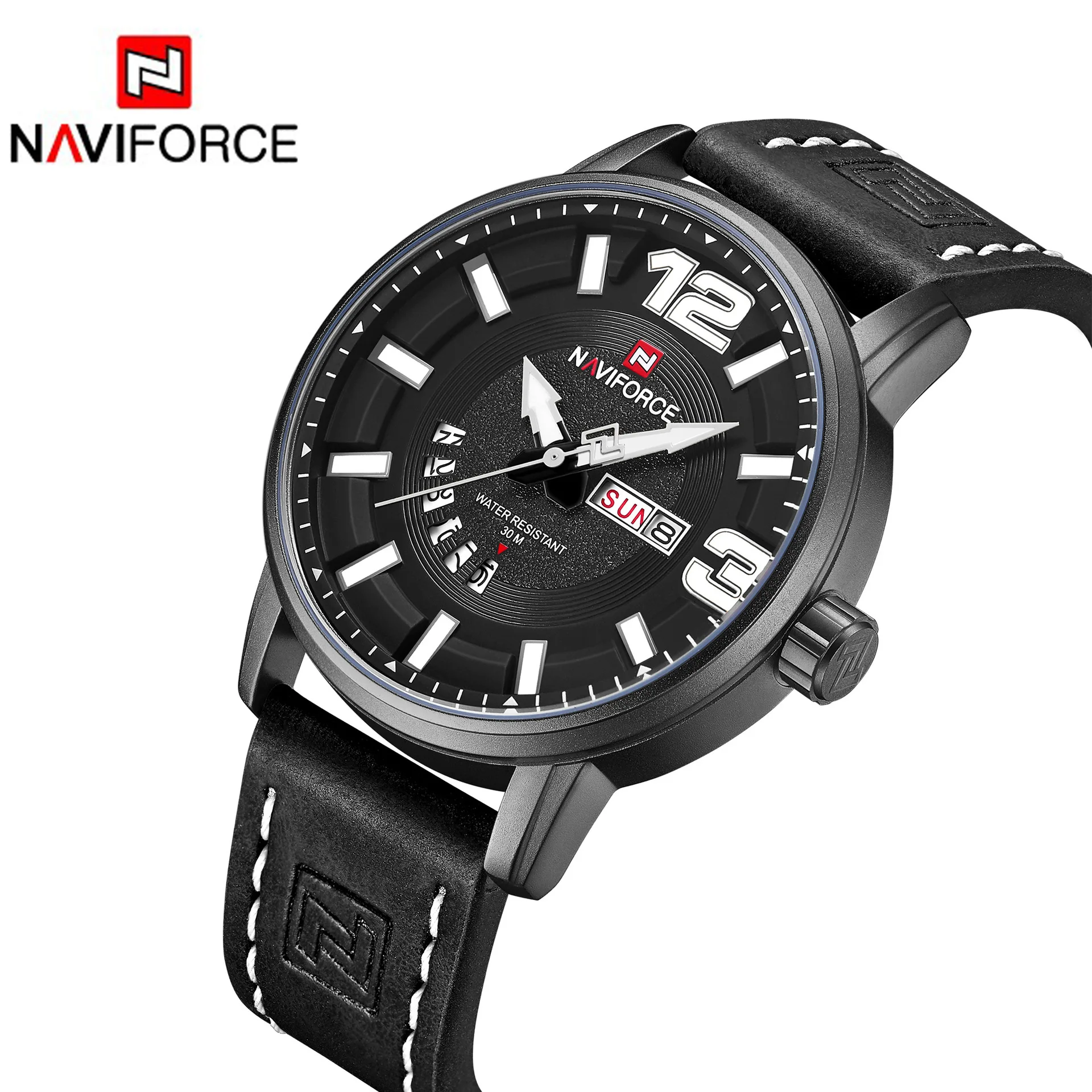 

Naviforce Xiang 9143 Students Sports Watch Men Multi-functional Waterproof Leather Belt Online Celebrity Watch Watch
