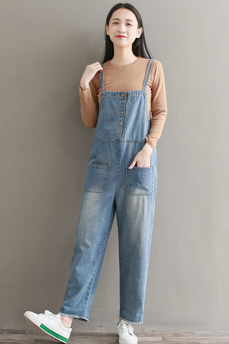 Летние литературы и искусства большой Размеры записная книжка С ПЕРЕПЛЕТОМ с подходит для похудения Капри в Корейском стиле Повседневное подтяжки ковбойские подтяжки брюки свитер для женщин