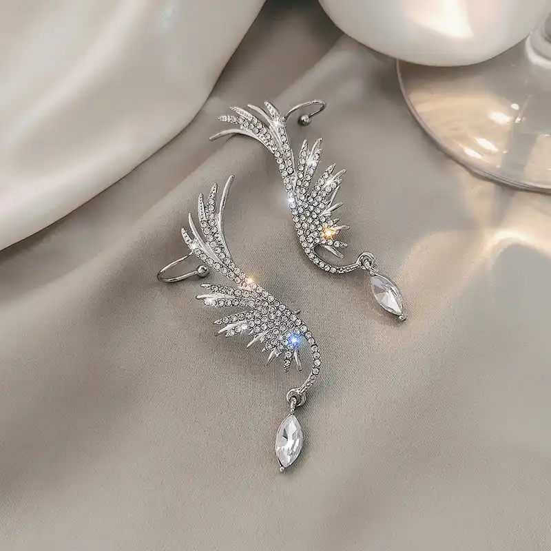 Винтажные 18K позолоченные Асимметричный геометрический Bling Стразы гвоздики